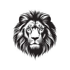 Fototapeta na wymiar Lion head sketch hand drawn vector, engraving style. Wild animals Vector illustration