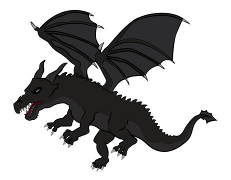 Dragon vector illustration. Transparent Background.