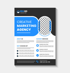 Corporate business digital marketing flyer design template a4