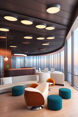Aesthetic interiors and office spaces. Generative AI