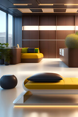 Aesthetic interiors and office spaces. Generative AI