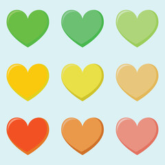 Heart icons set vector