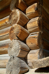 Detail of traditional, Norwegian log-cabin
