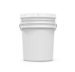 Plastic Bucket Oil Paint Glue Paste Cement Pail 3D Rendering