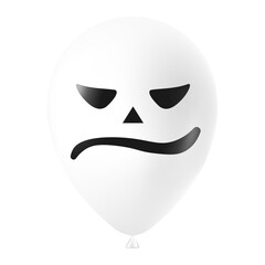 Halloween white balloon illustration with scary and funny face