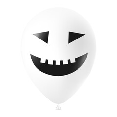 Halloween white balloon illustration with scary and funny face