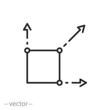 scalability icon, line symbol on white background - editable stroke vector illustration eps10