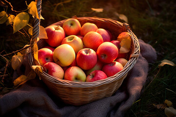 Honeycrisp Apples in a woven basket