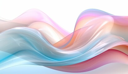 Colorful Wave with Delicate Materials: Light Gray and Pink Abstract Art. Generative AI.