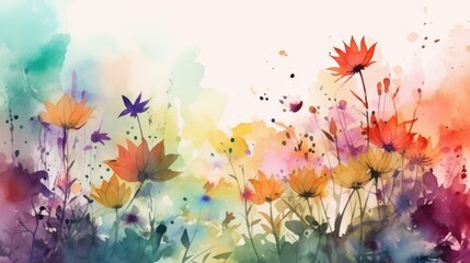 natural floral botanical multicolored background with free space for text