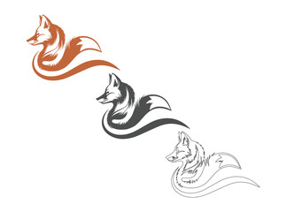 Set of fox logo concept,Fox Red Wild - Free vector graphic,Fox Vector Art, Icons, and Graphics for Free Download,Vector illustration of Cute fox cartoon Stock Image and Art, Premium Vector. 