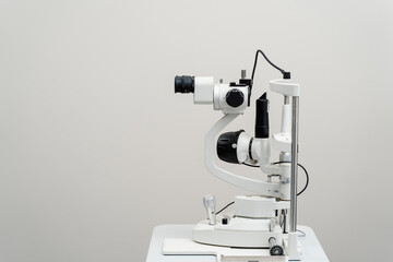 Slit lamp to diagnose the eyes and cornea. Slit lamp for ophthalmologist for examination eye and...