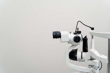 Slit lamp to diagnose the eyes and cornea. Slit lamp for ophthalmologist for examination eye and cornea of patient.