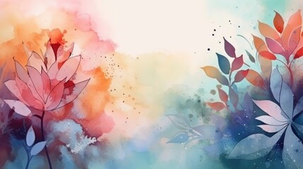 natural floral botanical multicolored background with free space for text