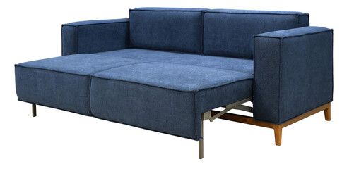 Sofa isolated on white background. Including clipping path. The sofa is laid out for sleep