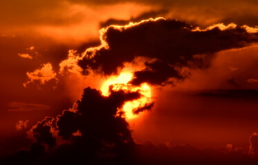 Apocalypse fireball on the sky.