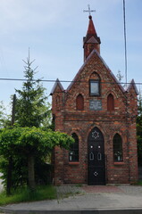 Saint Florian Chapel (kapliczka), 1920. Ogrodzieniec, Poland. - obrazy, fototapety, plakaty
