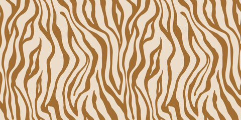 Tiger gold seamless pattern. Vector animal skin print. Fashion organic texture.