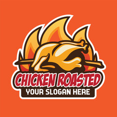 Chicken Roasted Logo. Grilled Chicken Logo Design