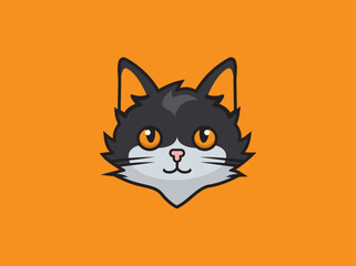 Cute Cat Head Logo