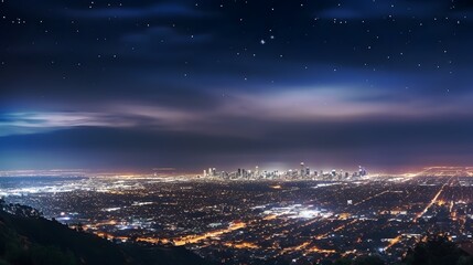 Night view of the city. Generated AI