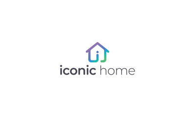 Letter i creative modern line art home interior logo