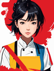  Artistry on the Plate: Exquisite Vector Art Depicting Women Chefs generative ai