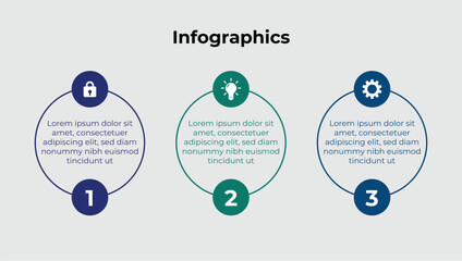 Timeline infographic template design with arrows and circles. Business concept with 3 options, steps, sections. modern infographic template with three steps design