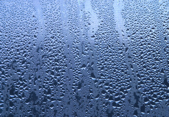 Water droplets on a steamy window