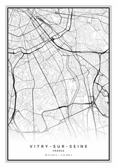 Vitry sur Seine Map Wall Art | Vitry sur Seine France Map Art, Map Wall Art, Digital Map Art