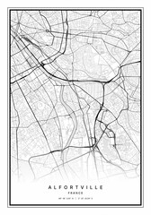 Alfortville Map Wall Art | Alfortville France Map Art, Map Wall Art, Digital Map Art