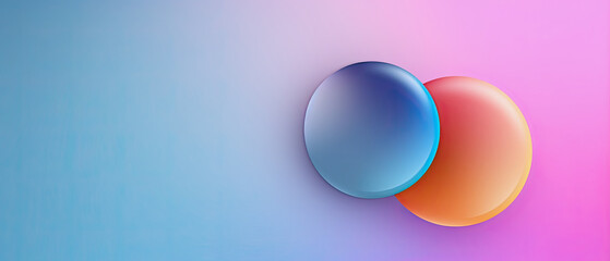 modern presentation background with two circles in blue and orange