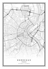 Obraz premium Bordeaux Map Wall Art | Bordeaux France Map Art, Map Wall Art, Digital Map Art