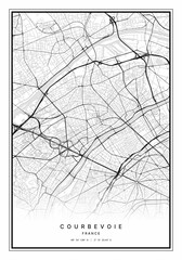Courbevoie Map Wall Art | Courbevoie France Map Art, Map Wall Art, Digital Map Art