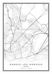Garges les Gonesse Map Wall Art | Garges les Gonesse France Map Art, Map Wall Art, Digital Map Art