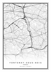 Fontenay sous Bois Map Wall Art | Fontenay sous Bois France Map Art, Map Wall Art, Digital Map Art