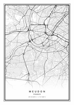 Meudon France Map Wall Art
