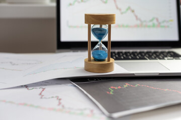 Candle stick graph chart of stock market investment trading