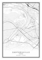Sartrouville France Map Wall Art