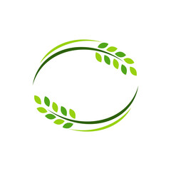 Vector rice and wheat logo template suitable for businesses and product names. This stylish logo design could be used for different purposes for a company, product, service or for all your ideas.	