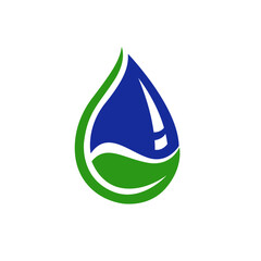 Vector Leaf logos with a combination of water become a beautiful unity of concepts, suitable for water company, mining, environmental and chemical logos