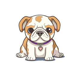 Fototapeta premium Vector illustration of a puppy with colored spots