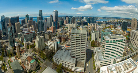 Soaring over Downtown- Amazing Aerial View of Seattle