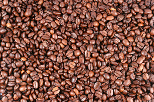 Background of whole bean coffee