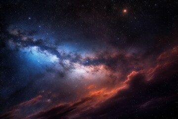 Naklejka na ściany i meble Background of the night August sky with stars. AI generated, human enhanced.