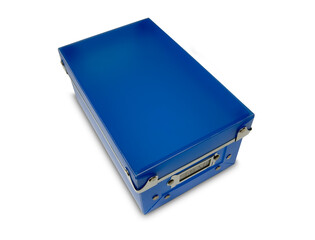 Blue Plastic Box on white background.