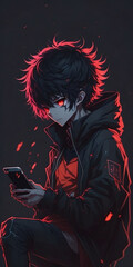 Anime, Anime Wallpaper, Anime pfp, iPhone Wallpaper, Alone Wallpaper, Silhouette, generative AI