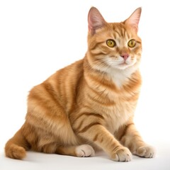 Cymric cat cat isolated on white background. Generative AI
