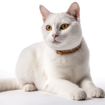Burmilla cat cat isolated on white background. Generative AI
