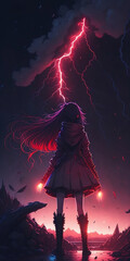 Anime, Anime Wallpaper, Anime pfp, iPhone Wallpaper, Alone Wallpaper, Silhouette, generative AI